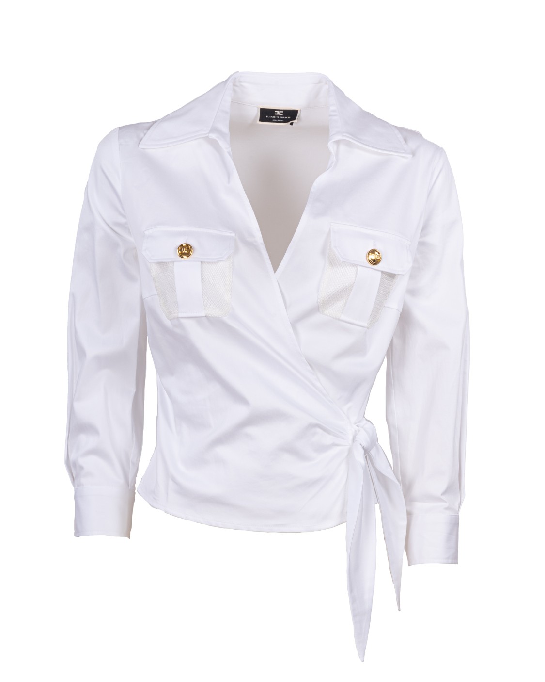 shop ELISABETTA FRANCHI Saldi Camicia: Elisabetta Franchi camicia in cotone.
Colletto.
Scollo a portafoglio.
Maniche lunghe.
Taschini sul petto con bottone logato.
Vestibilità slim.
Composizione: 98% cotone 2% elastan.
Made in Italy.. CA00921E2-100 number 4036264